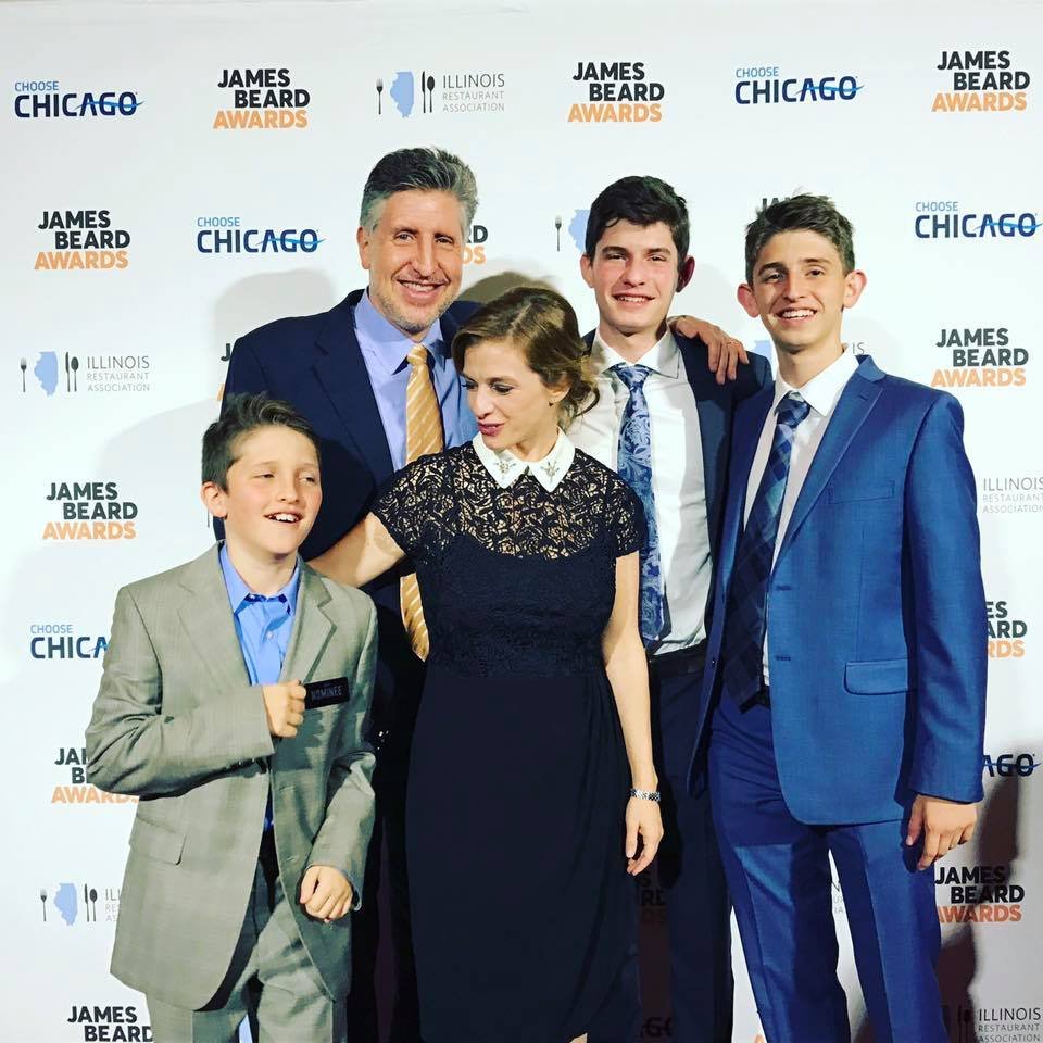 Image of Pati Jinich with her husband Daniel Jinich and their three sons